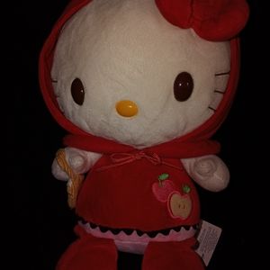 Hello kitty dressed as little red riding hood